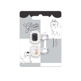 M-Pets Glam İncili Siyah-Gri Kedi ve Köpekler İçin Toka