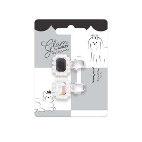 M-Pets Glam İncili Siyah-Gri Kedi ve Köpekler İçin Toka