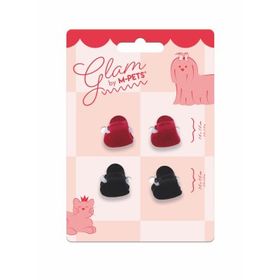 M-Pets Glam Kalpli Siyah-Kırmızı Kedi ve Köpekler İçin Toka