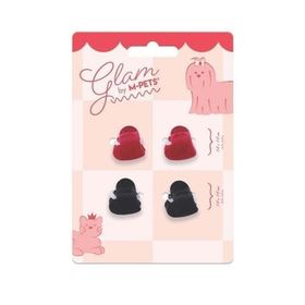 M-Pets Glam Kalpli Siyah-Kırmızı Kedi ve Köpekler İçin Toka