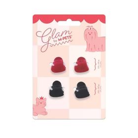 M-Pets Glam Kalpli Siyah-Kırmızı Kedi ve Köpekler İçin Toka