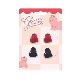M-Pets Glam Kalpli Siyah-Kırmızı Kedi ve Köpekler İçin Toka