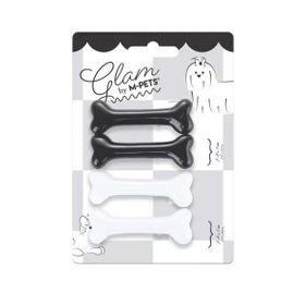 M-Pets Glam Kemikli Siyah-Beyaz Kedi ve Köpekler İçin Toka