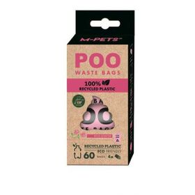 M-Pets Gül Kokulu 15 Yaprak 4'lü Paket Dışkı Toplama Poşeti