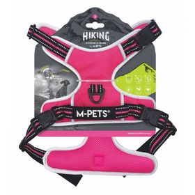 M-Pets Hiking Reflektörlü L Pembe 45-95 cm Köpek Göğüs Tasması