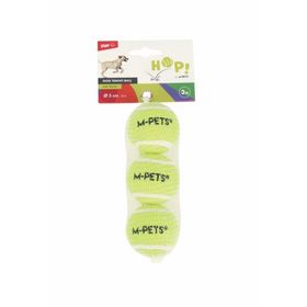 M-Pets Hop Tenis Topu 5 cm 3'lü Sarı Köpek Oyuncağı