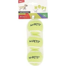 M-Pets Hop Tenis Topu 5 cm 3'lü Sarı Köpek Oyuncağı