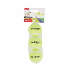 M-Pets Hop Tenis Topu 6.4 cm 3'lü Sarı Köpek Oyuncağı