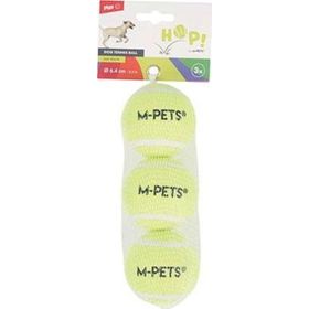 M-Pets Hop Tenis Topu 6.4 cm 3'lü Sarı Köpek Oyuncağı