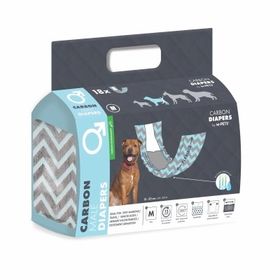M-Pets Karbonlu Diapers 28-42 cm M 18'li Erkek Köpekler İçin Külot Bez