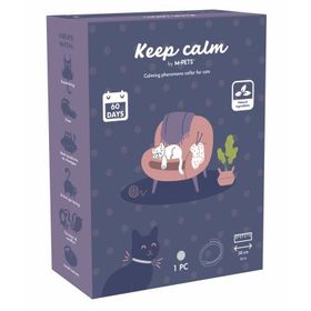 M-Pets Keep Calm Feromon 38 cm Gri Kedi Boyun Tasması