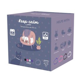 M-Pets Keep Calm Feromon 4'lü Karışık Renkli Kedi Boyun Tasması
