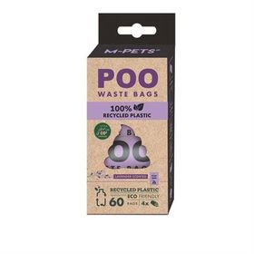 M-Pets Lavanta Kokulu 15 Yaprak 4'lü Paket Dışkı Toplama Poşeti