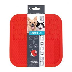 M-Pets Lecca 21x21 cm M Kırmızı Kedi ve Köpekler İçin Yavaş Beslenme Ödül Matı