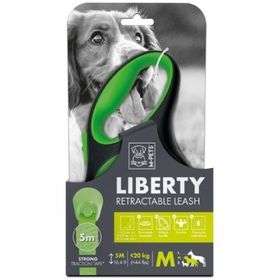 M-Pets Liberty 5 mt M Yeşil Otomatik Şerit Köpek Gezdirme Kayışı