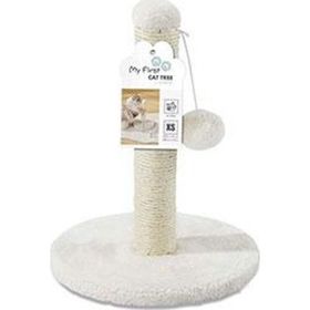 M-Pets My First Ponponlu 24x24x30 cm Beyaz Kedi Tırmalama Tahtası
