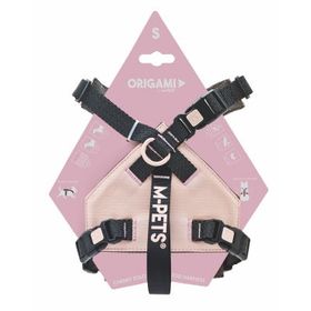 M-Pets Origami Reflektörlü S Pembe 29-57 cm Köpek Göğüs Tasması