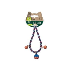 M-Pets Pixie Zilli 0.6x30 cm Mavi-Kırmızı Kedi Boyun Tasması