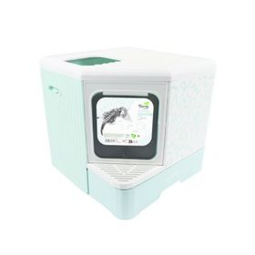 M-Pets Terra Forma Eco Desenli 50x52x48 cm Mavi Kapalı Kedi Tuvaleti