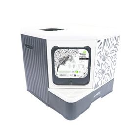 M-Pets Terra Forma Eco Desenli 50x52x48 cm Siyah Kapalı Kedi Tuvaleti