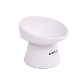 M-Pets Tiltd Seramik 150 ml Beyaz Kedi ve Köpek Mama ve Su Kabı