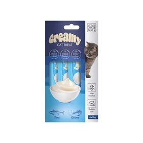 M-Pets Ton Balıklı ve Karidesli Krema 4x15 gr Kedi Ödül Maması