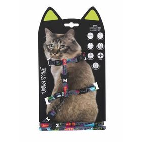 M-Pets Urban Style Dna 120 cm Kedi Göğüs Tasması Seti