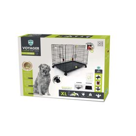 M-Pets Voyager Tekerlekli 2 Kapılı 106x71x76 cm XL Siyah Köpek Kafesi