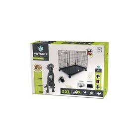M-Pets Voyager Tekerlekli 2 Kapılı 122x76x84 cm XXL Siyah Köpek Kafesi