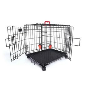 M-Pets Voyager Tekerlekli 2 Kapılı 76x48x53 cm M Siyah Köpek Kafesi