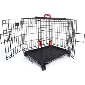 M-Pets Voyager Tekerlekli 2 Kapılı 76x48x53 cm M Siyah Köpek Kafesi