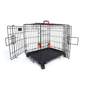 M-Pets Voyager Tekerlekli 2 Kapılı 76x48x53 cm M Siyah Köpek Kafesi