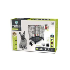 M-Pets Voyager Tekerlekli 2 Kapılı 76x48x53 cm M Siyah Köpek Kafesi