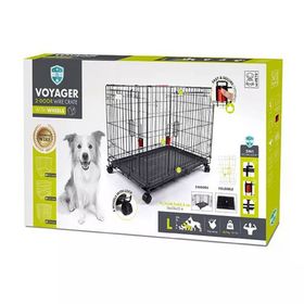M-Pets Voyager Tekerlekli 2 Kapılı 91x58x63 cm L Siyah Köpek Kafesi