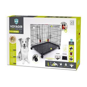M-Pets Voyager Tekerlekli 2 Kapılı 91x58x63 cm L Siyah Köpek Kafesi