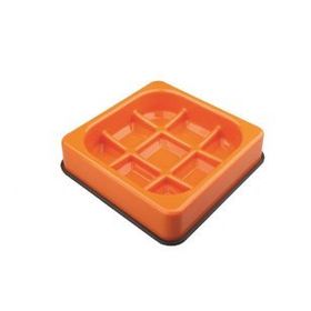 M-Pets Waffle Yavaş Yeme 1500 ml Turuncu Mama Kabı
