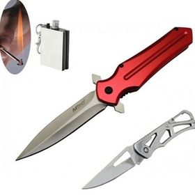 M-Tech 4-22-3 Kırmızı 21 cm Metal Çakı Seti