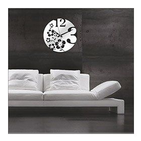 M3 Decorium Aynalı Çiçekli 35 cm Duvar Saati