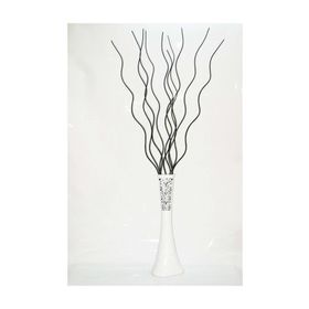 M3Decorium Desenli Beyaz 10 Adet Siyah Dal 60cm Vazo