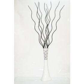 M3Decorium Desenli Beyaz 10 Adet Siyah Dal 60cm Vazo