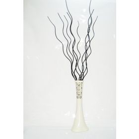 M3Decorium Desenli Krem 10 Adet Siyah Dal 60cm Vazo