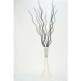 M3Decorium Desenli Krem 10 Adet Siyah Dal 60cm Vazo