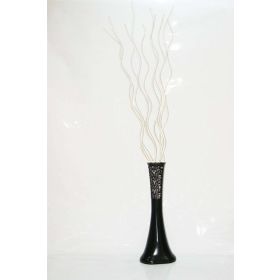 M3Decorium Desenli Krem 10 Adet Siyah Dal 60cm Vazo