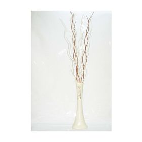 M3Decorium Desenli Krem 5 adet Krem Dal 10 Adet Kahve Dal 60cm Vazo
