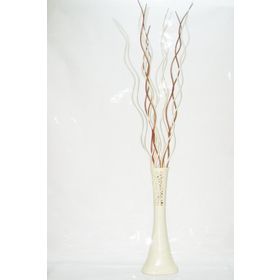 M3Decorium Desenli Krem 5 adet Krem Dal 10 Adet Kahve Dal 60cm Vazo