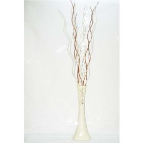 M3Decorium Desenli Krem 5 adet Krem Dal 10 Adet Kahve Dal 60cm Vazo