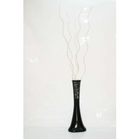 M3Decorium Desenli Krem 5 Adet Siyah Dal 60cm Vazo