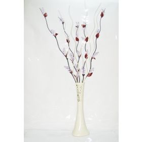 M3Decorium Desenli Krem Üzüm ve Krem Dallar 60cm Vazo