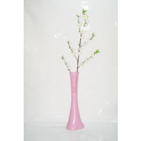 M3Decorium Desenli Pembe Beyaz Bahar Dalı 60cm Vazo