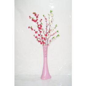 M3Decorium Desenli Pembe Üç Renk Bahar Dalı 60cm Vazo